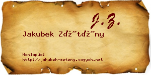 Jakubek Zétény névjegykártya